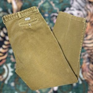 Vintage 90s Polo Ralph Lauren Corduroy Pants Beige Preppy Pleated USA Made 38x32